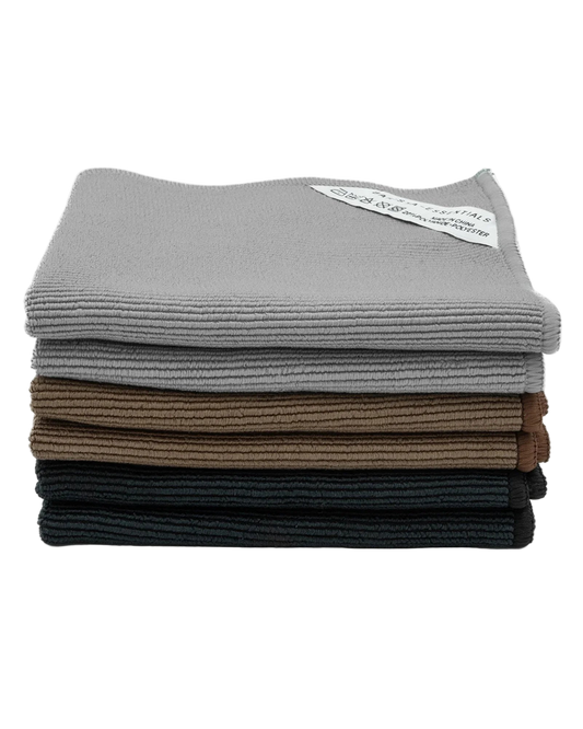 Set of 6 barista cloths in 3 different colours