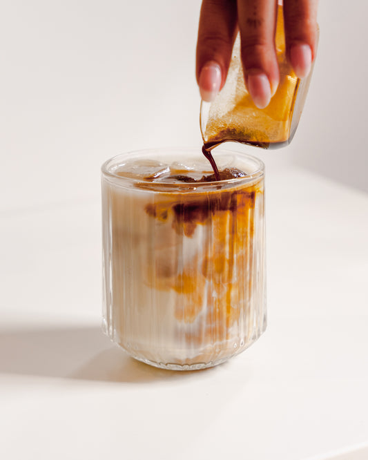 Iced Coffee Glass - 300ml - Ribbed