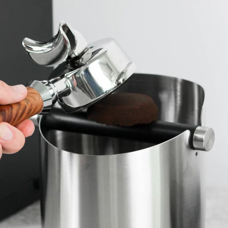 Knock box, coffee, black, stainless steel