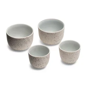 Barista kopjes set speckled espresso en flat white