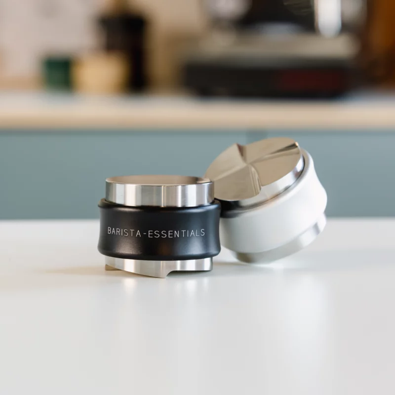 Coffee distributor tamper ,mm black silver